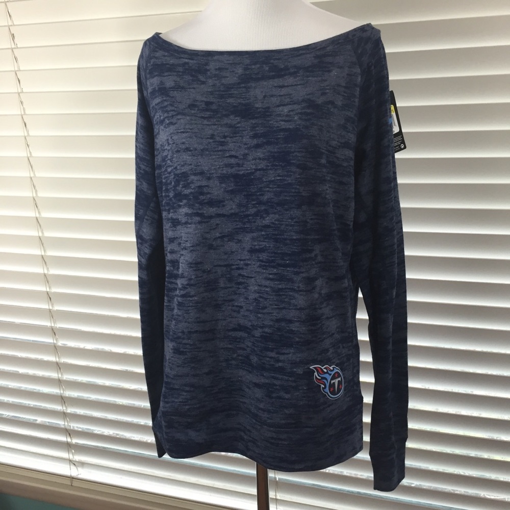 Nike Tennessee Titans Blue Boat Neck Top Small